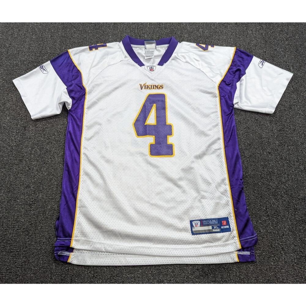 NFL Reebok On Field Youth Brett Favre #4 Minnesota Vikings White Jersey XL 18-20